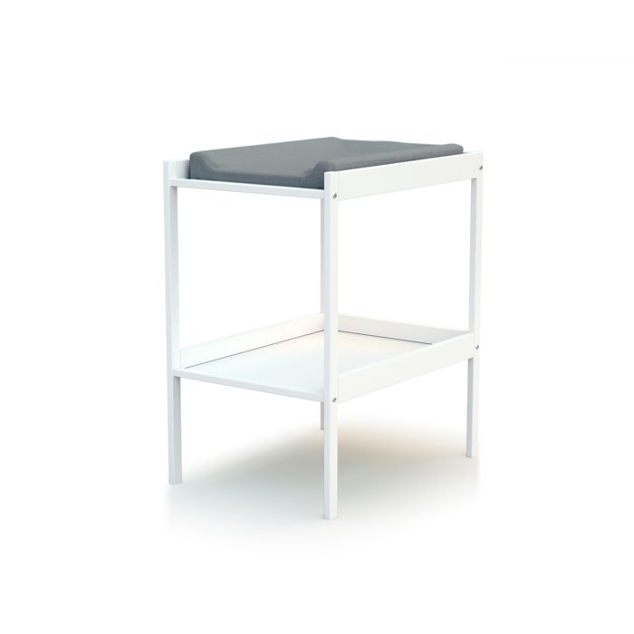 WEBABY - Table à langer 1 étagère en bois MILO Blanc - WEBABY - Table à langer 1 étagère en bois MILO Blanc -