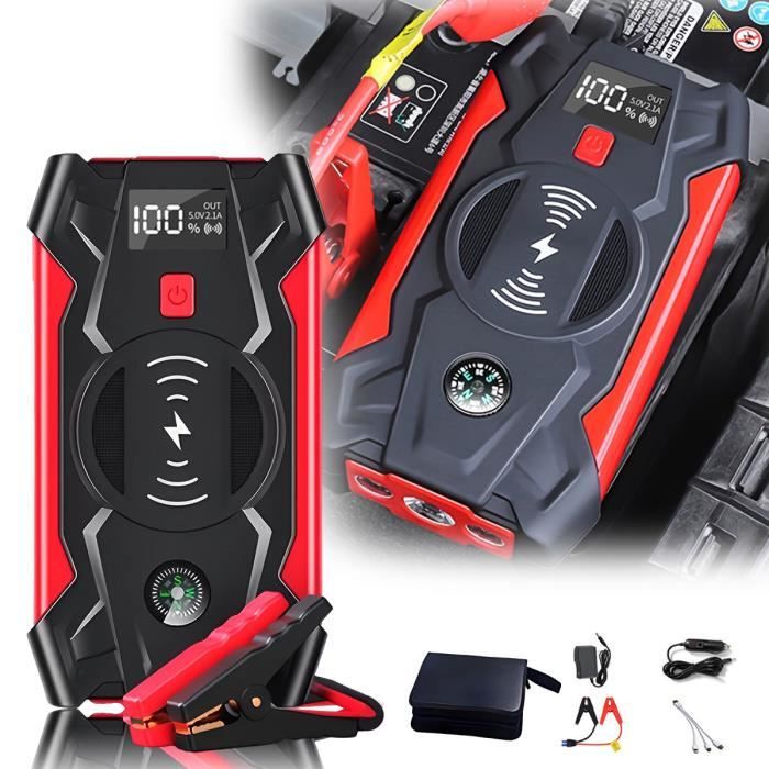 Booster Batterie 1200A 40000mAh Portable Jump Starter Démarrage de Voiture 12 V avec Pinces de Sûreté Intelligentes Lampe à LED