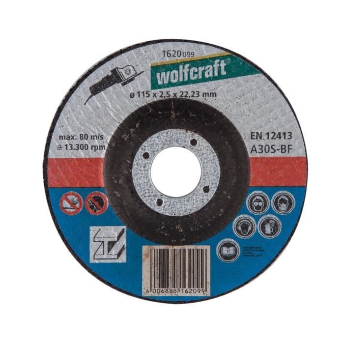WOLFCRAFT Disque à tronçonner le métal ø 115mm alésage 22,2mm et épaisseur de disque 2,5mm