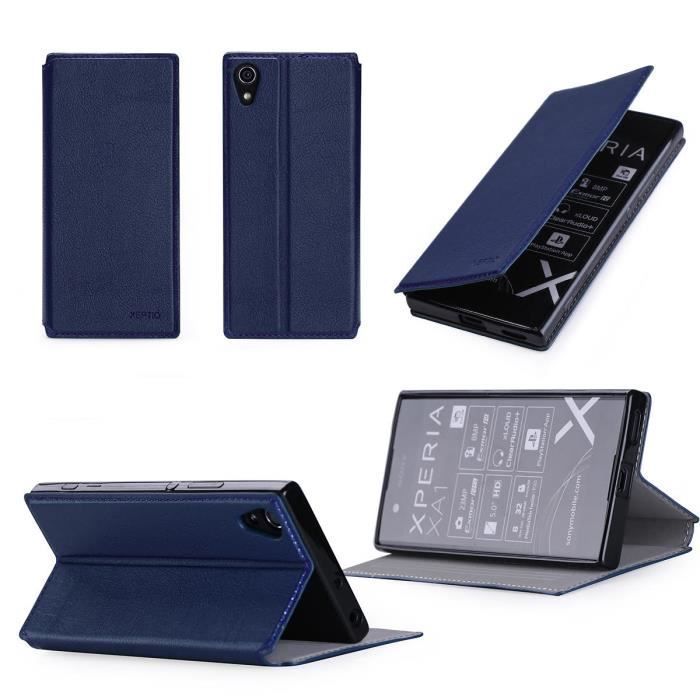 Etui coque Sony Xperia XA1 4G bleu Housse pochette