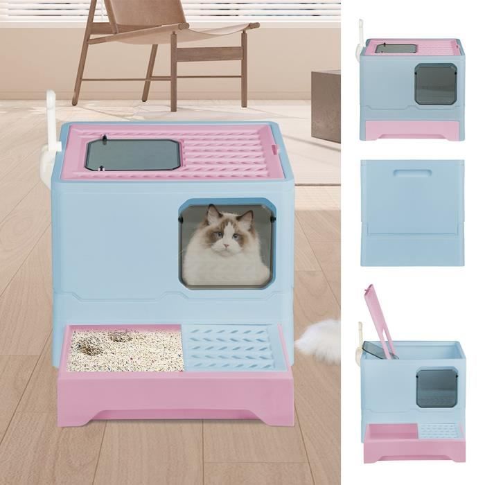 Comparer les prix de Bac à litière pour chat tiroir en pp - XUANYU - 45*35*38cm - Bleu - Anti-odeur