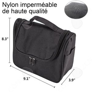 Trousse De Toilette Voyage Femme - Grand Sac à Maquillage Noir Transparent 2 Pièces