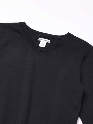 Pull pour garçon en coton pur noir coupe régulière - OVS