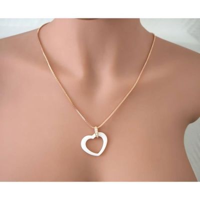 Pendentif Cercle En Céramique & Plaqué Or Rose 18 CARATS 750/000
