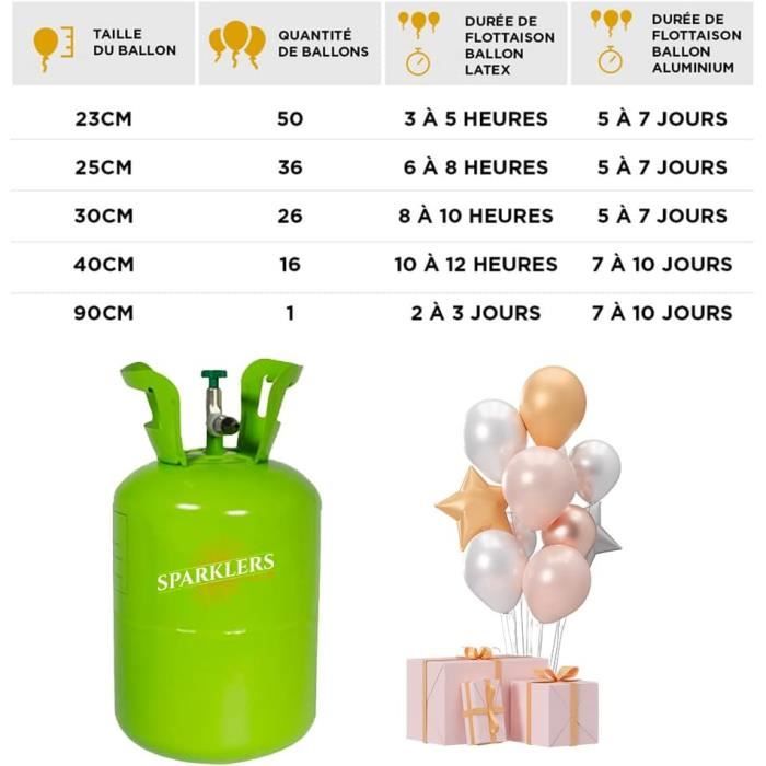 Bouteille Gaz Hélium Pour 50 Ballons Gonflables, Bonbonne De 0,42M3 -  Grande Bouteille Jetable, Ballon Pour Anniversaire, Mar[H2300]