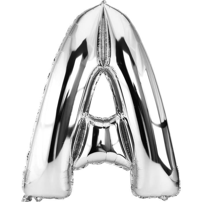 Ballon lettre - Dekorex ® - Argent - 40cm - Décoration anniversaire et mariage