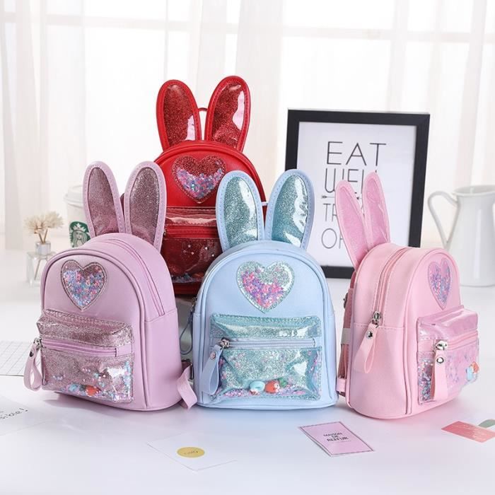 Rose Kids Mini Backpack Purse Shinny Cute Rabbit School Bags for