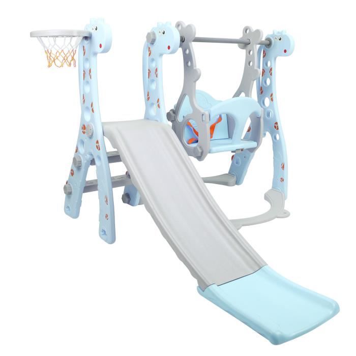 FOERPL Toboggan Double pour Tout-Petits, Aire de Jeux intérieure avec 2 toboggans, télescope, Tunnel, escalier – Ensemble Toboggan Autoportant pour Chambre d'enfant,Cadeau