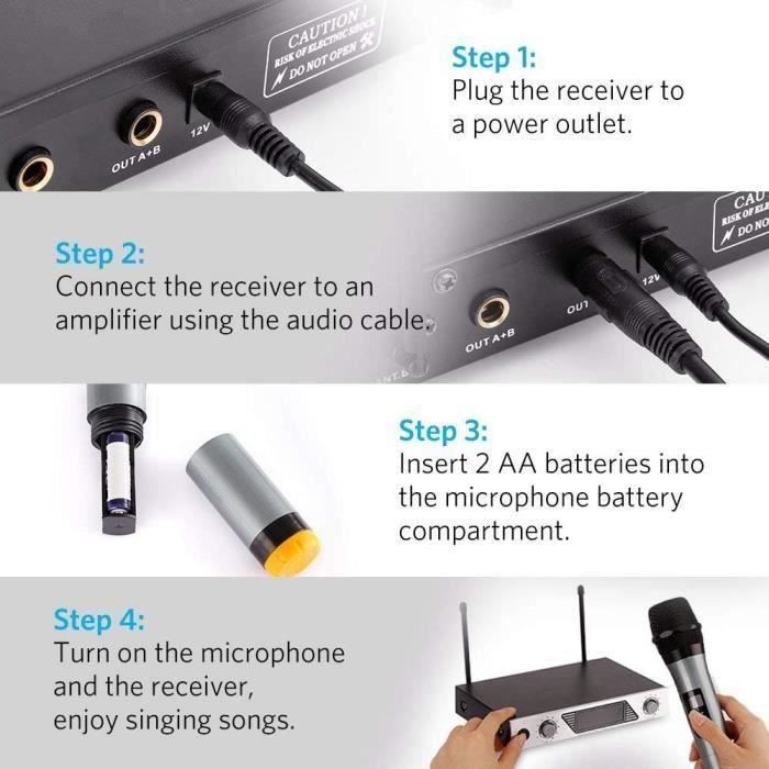 Microphone Sans Fil 2 En 1 VHF V16U - Micro Portable Universel USB Pour Karaoké, Discours Et Spectacles