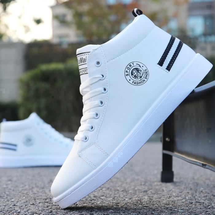 Basket Hommes baskets montantes de sport Blanc