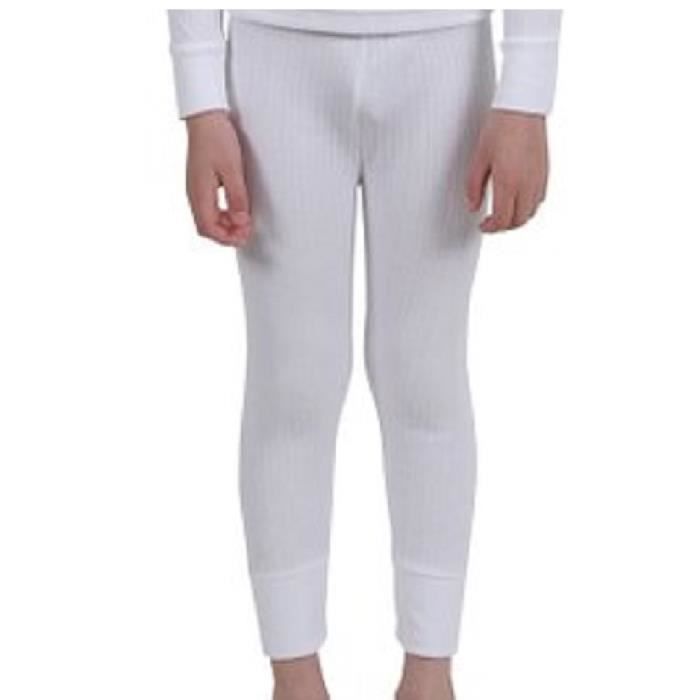 G.T.I. Calecon longe thermique molletonne enfant mixte 100 Coton Blanc Blanc Cdiscount Chaussures