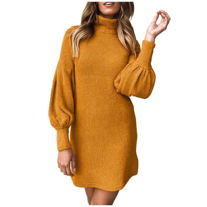 Pull robe col roulé femme sales