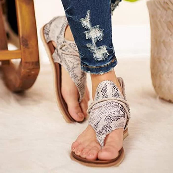 Sandale Nu Pieds Femmes t Clip Toe Chaussures Fermeture clair