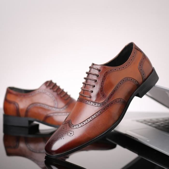 Chaussures Oxford Homme En Cuir Véritable - Bout Pointu, Classique Et élégant Pour Costume Et Mariage