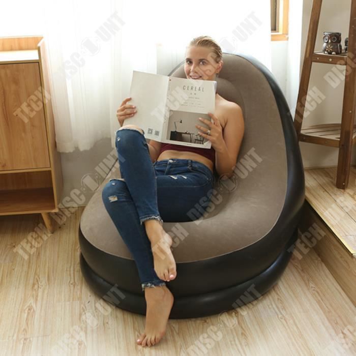 TD® Canapé gonflable inclinable pliable extérieur avec pédale combinaison  canapé-lit flocage canapé lit paresseux avec pompe à air - Cdiscount Maison