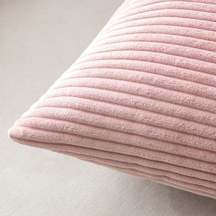 FDTERN Housse De Coussin Boho Velours Côtelé 50x70 Cm Rose – Motif Croisé Élégant, Doux Et Moderne, Déco Chambre, Canapé Ou Lit