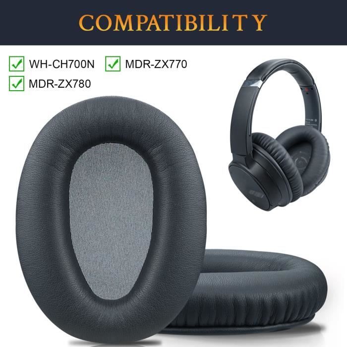 SOULWIT Coussinets Oreilles Cuir Protéiné Pour Sony MDR-7506 MDR-V6 MDR-V7 MDR-CD900ST - Mousse Haute Densité