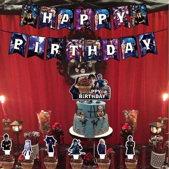 Décorations de fête d'anniversaire Mercredi Addams : : Cuisine et  Maison