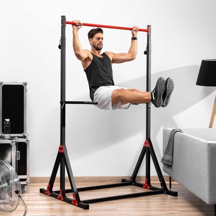 Barres Dips Portatives Hop-sport Barres De Dips Hop-Sport HS-1001K - Réglables, Avec Gants - Musculation Poids Du Corps Entraînement Domicile