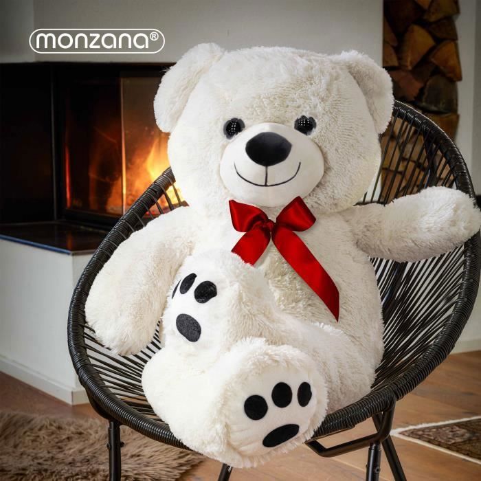 Monzana Ours en peluche 98cm Cheapo Blanc grand nounours jouet