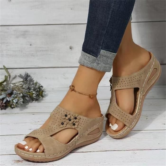 Sandales Compens es Femme t Sandale Bout Ouvert Confortable