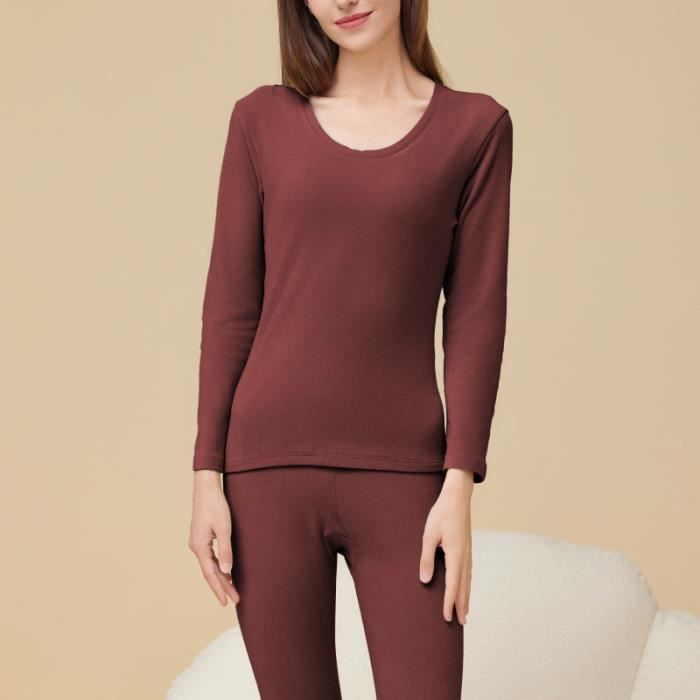 ENSEMBLE DE VETEMENTS Haut Thermique femme Maillot de Corps a Manches Longues sous Vetements Chauds Vert Vert Cdiscount Pret a Porter