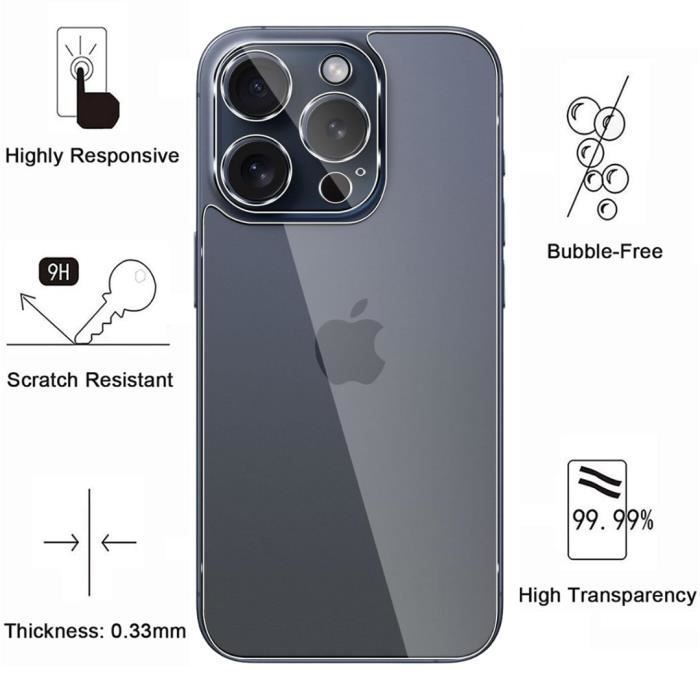 Protection Vitre Caméra IPhone 15 Pro - Verre Trempé Promax - Transparent - Neuf