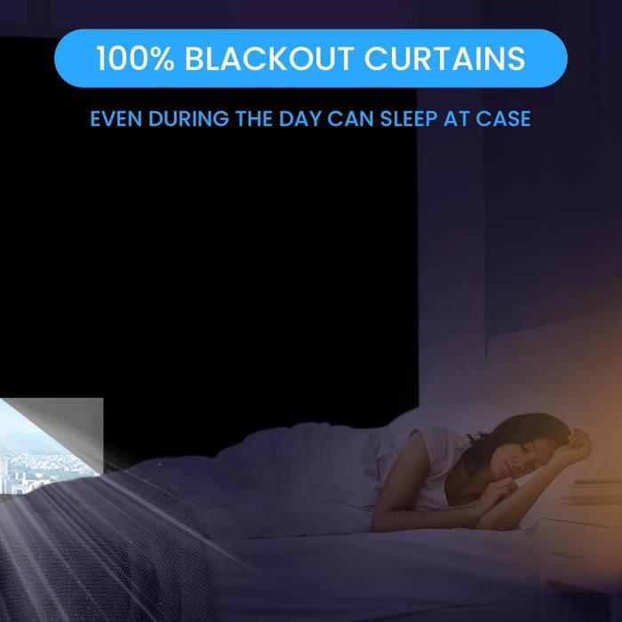 Store Occultant Fenêtre 200 X 145 CM Portable Sans Percage - Rideau Blackout Thermique Découpable, Idéal Chambre Et Voyage
