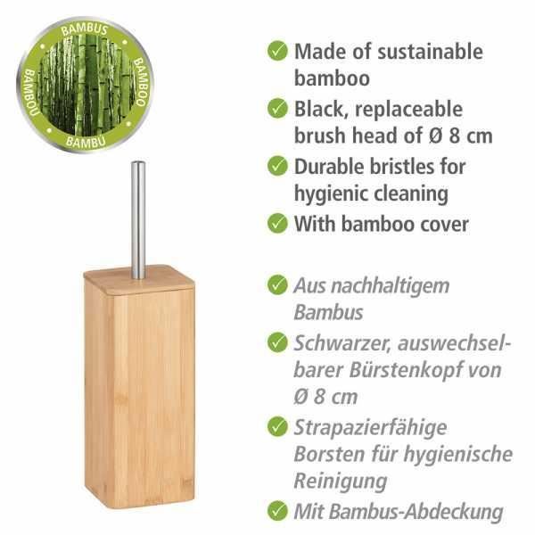 Ensemble WC Olinda - Porte-Brosse Et Brosse En Céramique Vert - Design Conique Moderne - Ø9,5 X 40 Cm - Pour Salle De Bain