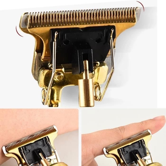 Tondeuse à Cheveux Professionnelle Dorée Sans Fil USB - 4 Têtes - Pour Homme