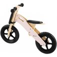 HyperMotion Draisienne Bois pour Enfant  Charge Max 35 Kg - Vélo d'Equilibre avec Siège Réglable - Léger 2,2kg - Roues 12" - Rose-3