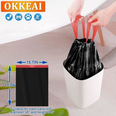 Lot De 40 Sacs Poubelle De L Avec Cordon De Serrage Noir