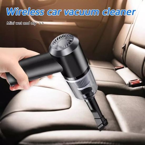 helloleiboo Car Vacuum 4 in 1 Handheld Cordless Air Compressor Pump 6000Pa Rechargeable Vacuum Cleaner with LED Light 
