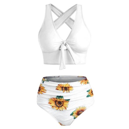 Maillots de Bain Ensemble Maillot de bain deux pieces rembourre pour femme Blanc Blanc Cdiscount Pret a Porter