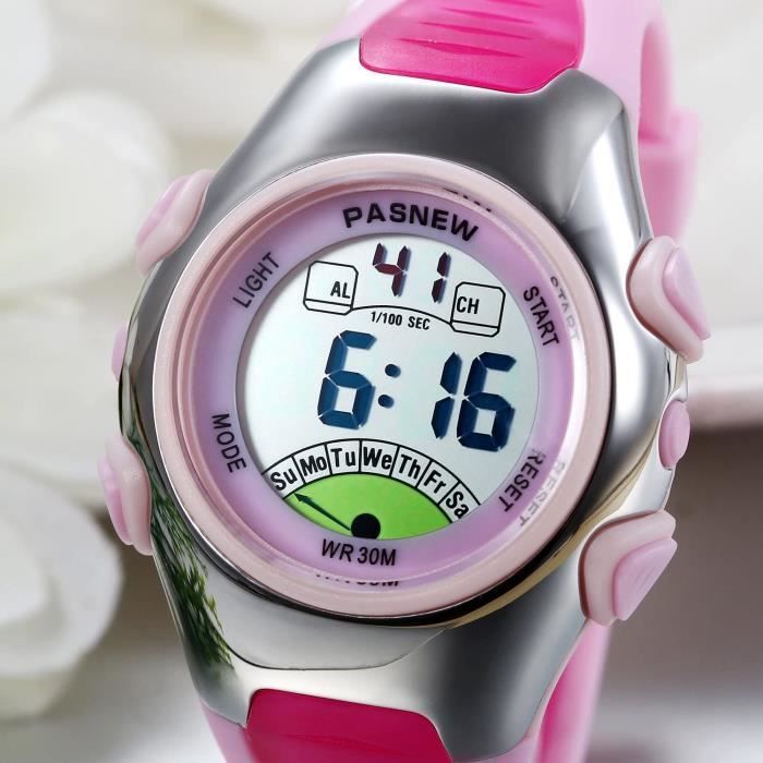 Montre d enfant electronique chiffre cadran alarme lumineuse multi