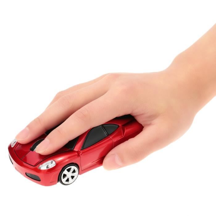 Souris Sans Fil En Forme De Voiture Rouge - 2.4 GHz - Souris Optique - Neuf - Gadget Fun