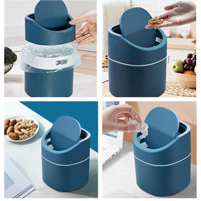 GOCUODE Petite Poubelle de Table,Mini Poubelle Plastique avec