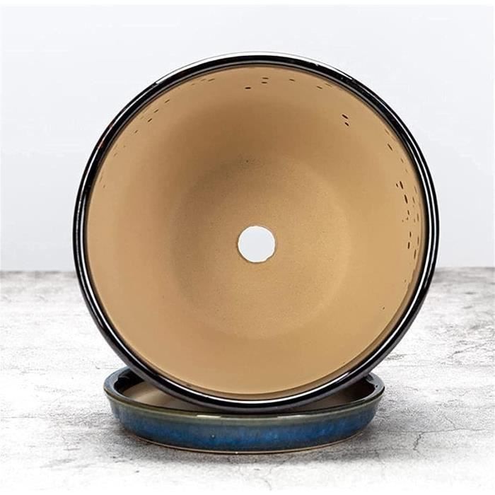 Pot De Fleurs Céramique Moka Ivyline 14x14 Cm - Réactive Glaze Imperméable
