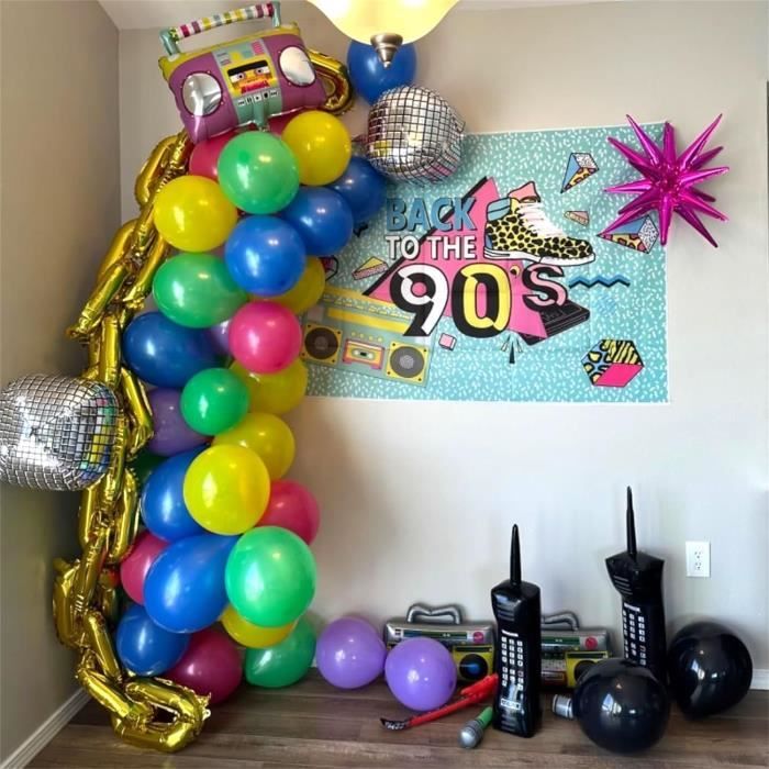 Décorations De Fête D'Anniversaire Sur Le Thème Des Années 80 Et 90