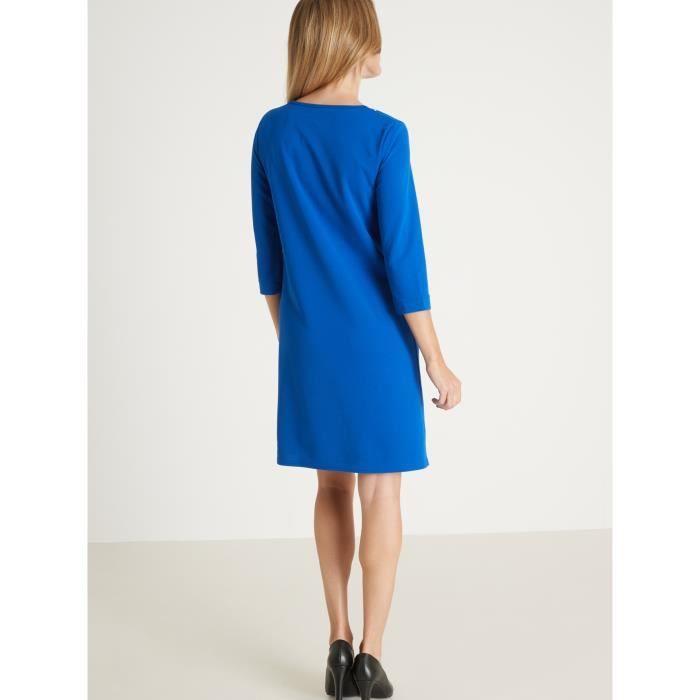 Robe housse maille fluide Marque Modele Forme droite Passepoil dore Manches 3 4 Cdiscount Pret a Porter