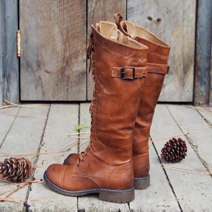 Bottes à lacets femme rétro clearance