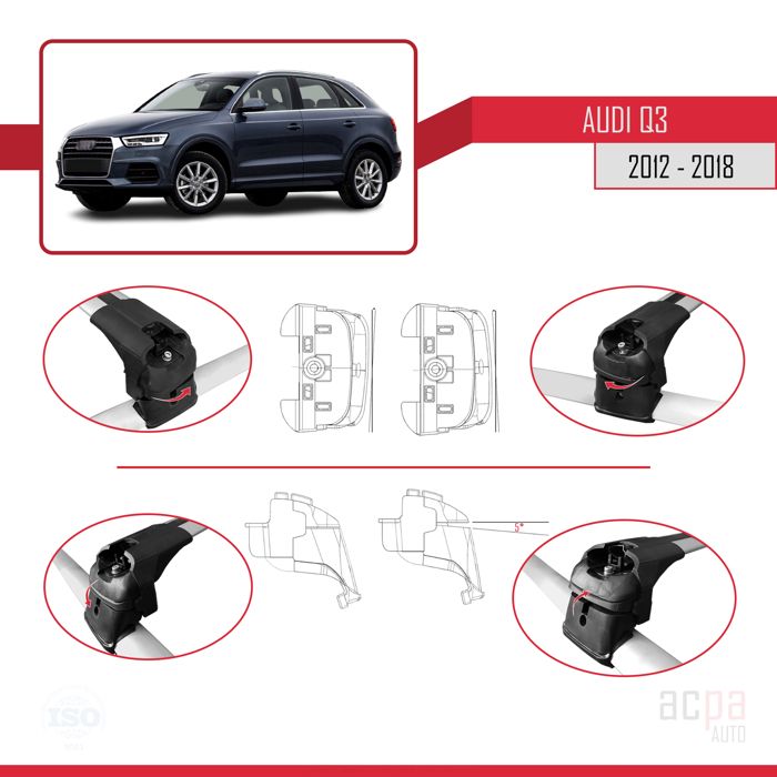 BARRES DE TOIT Aluminium Pour Audi Q3 Type 8U Thule ProBar NEUF EUR 324