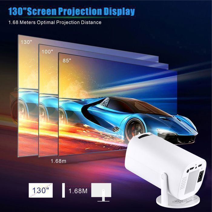 Vidéoprojecteur Portable 4K SIUHEN – WiFi 6, Mini Projecteur LED, 1280x720 Native