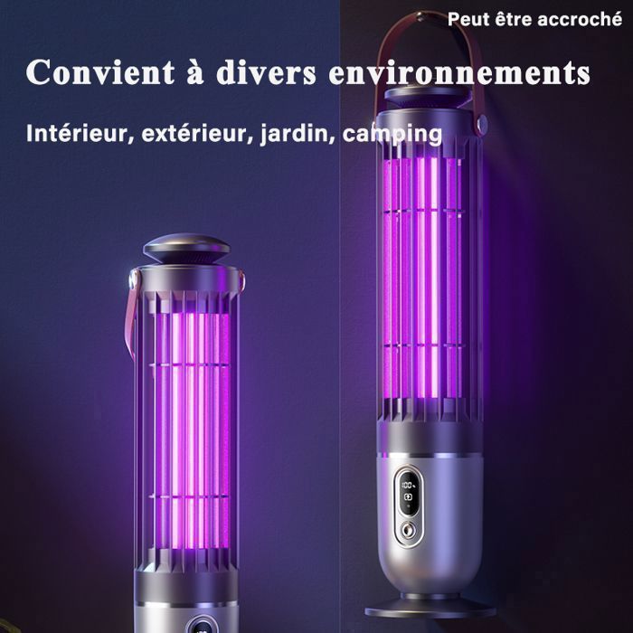 Lampe Tueur Insectes Dufuso Lampe Anti-Moustiques Dufuso UV 2000V - Tueur Insectes Étanche IPX5 Rechargeable Camping Repulsif Moustiques étanche