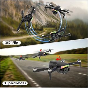 Tech Rc Mini Drone Avec Caméra 1080P HD, Drone Avec Mode Capteur De Gravité, Vole Par Trajectoire, Maintien D'Altitude, Mode Sans Tête, 3D Flip, 2 Piles Modulaires Pour Garçons Filles Débutants