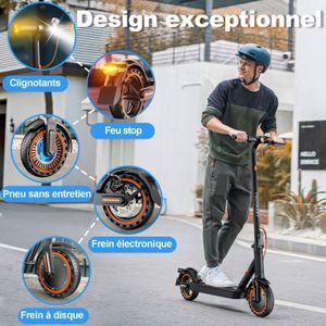 GOTRAX FLEX CAMPUS Trottinette Électrique pour Adultes avec Siège, 14 Pouces/350w (Pointe 500W)/25km/h Pliable pour Navetteur avec Panier de Transport Noir