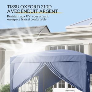 Tonnelle barnum de jardin - Pavillon extérieur - avec 4 parois en