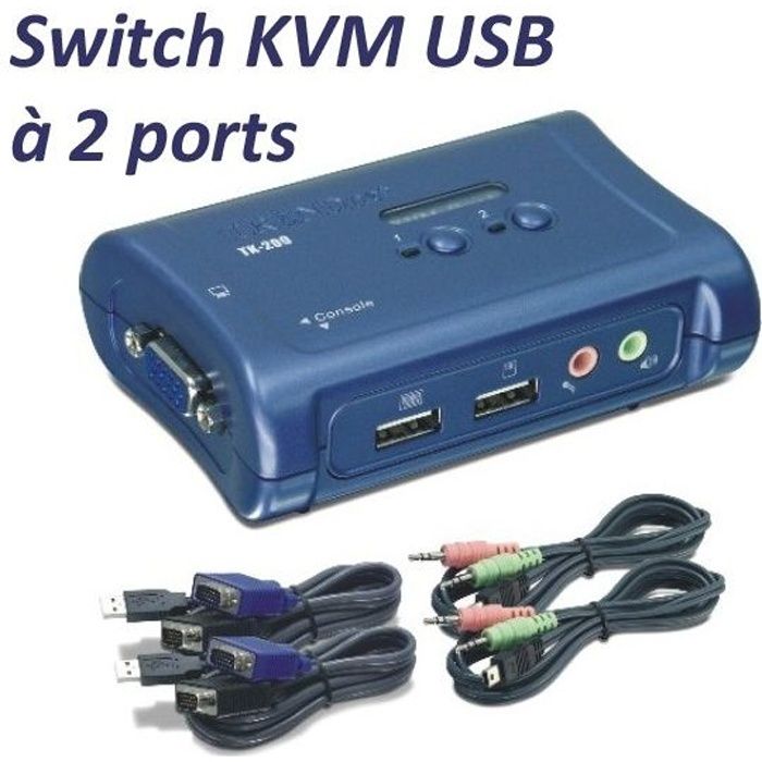 Trendnet switch KVM 2 ports VGA/USB TK209K