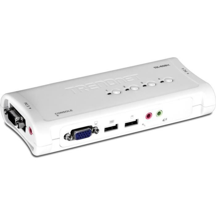 TRENDnet TK-409K KVM 4 ports VGA USB +Audio+câbles
