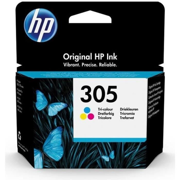 HP 305 Cartouche d'encre trois couleurs authentique (3YM60AE) pour HP DeskJet 2300/2710/2720/Plus4100, HP Envy 6000/Pro 6400